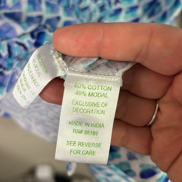 Lilly Pulitzer Resort White Toe In Joy Dress Blue Resort White size M - Picture 6 of 12